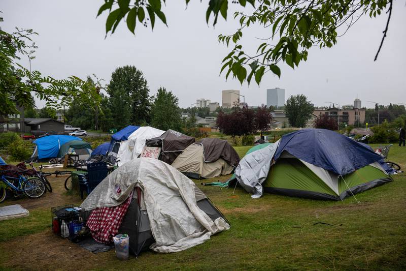 With encampment settled nearby, an Anchorage church plans city’s 1st small shelter village for homeless