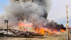 Fast-moving fire destroys school and other buildings in Stebbins 